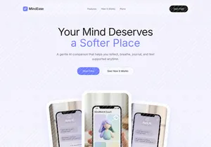 AI Mental Wellness Landing Page Design | Calm UI/UX f