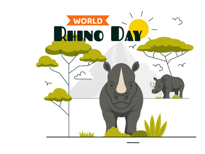 10 World Rhino Day Illustration