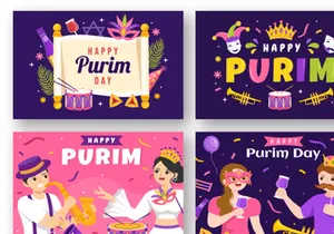17 Happy Purim Day Illustration