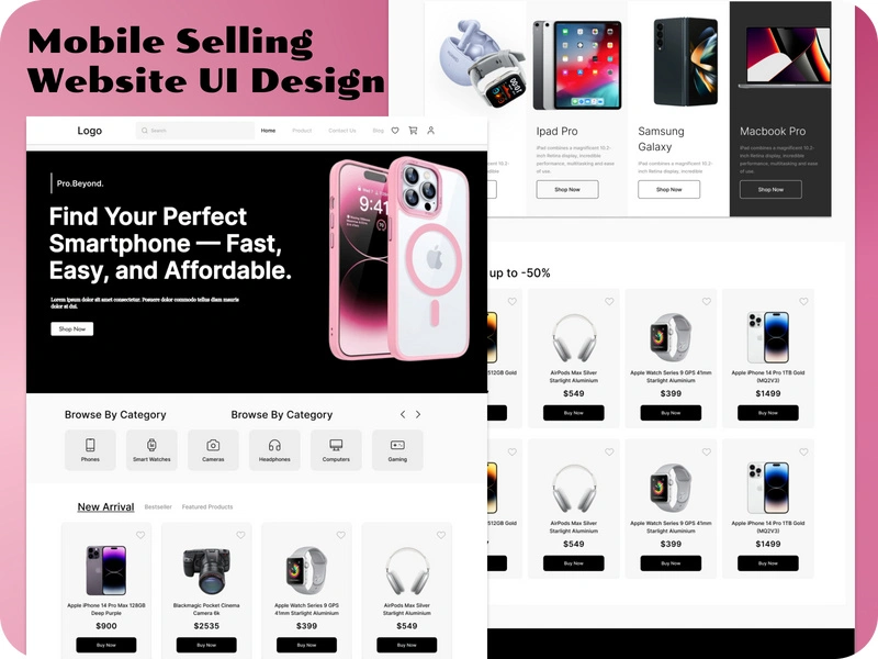 Mobile Selling Website UI Design
