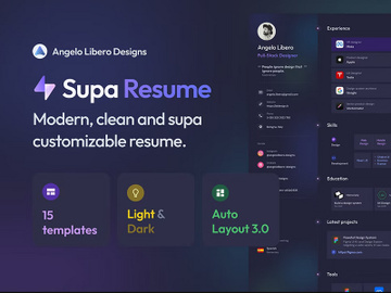 Supa Light Dark – Resume Template preview picture