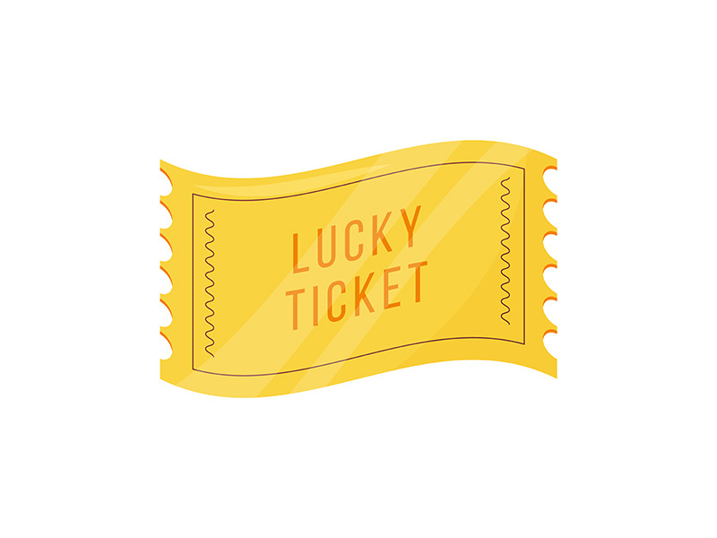 Lucky ticket cartoon vector illustration