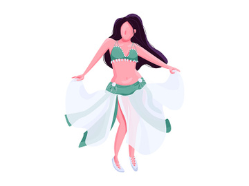 Belly dancer flat color vector faceless character preview picture