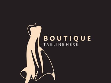 Dress woman logo design beauty fashion for boutique shop vector template vector preview picture