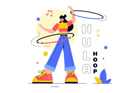 13 Playing Hula Hoop Illustration