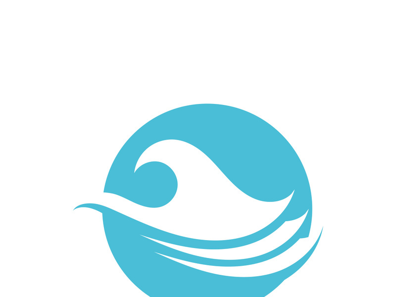 Water wave icon vector template logo