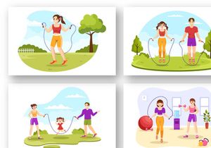 12 Jump Rope Sport Illustration