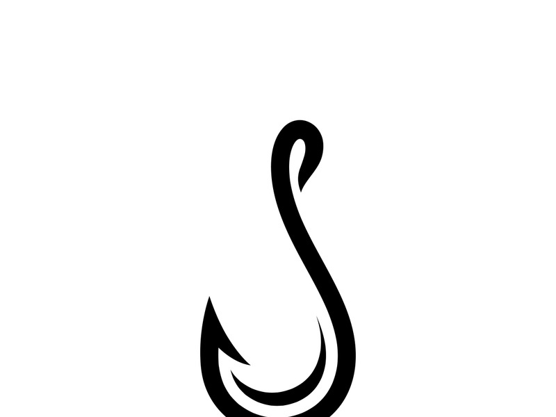 fishing hook logo design concept template