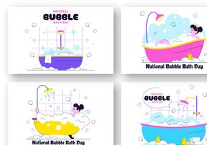 10 National Bubble Bath Day Illustration