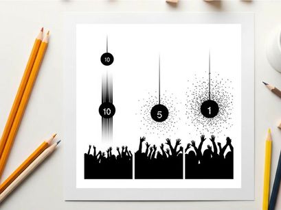 Countdown to event with crowd silhouette and exploding numbers