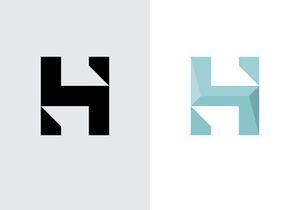 Letter h monogram logo design template