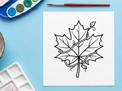 Close-up of a detailed maple leaf. Natural autumn foliage with vibrant colors.