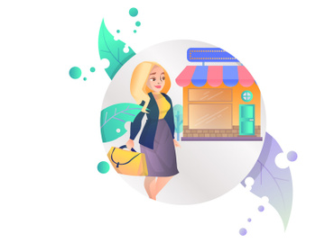 illustration vector icons shopping women preview picture