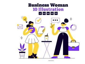 10 Business Woman Illustration preview picture