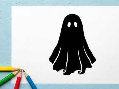Cute Halloween ghost illustration with friendly expression
