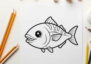 Cute cartoon fish with star vector illustration flat design