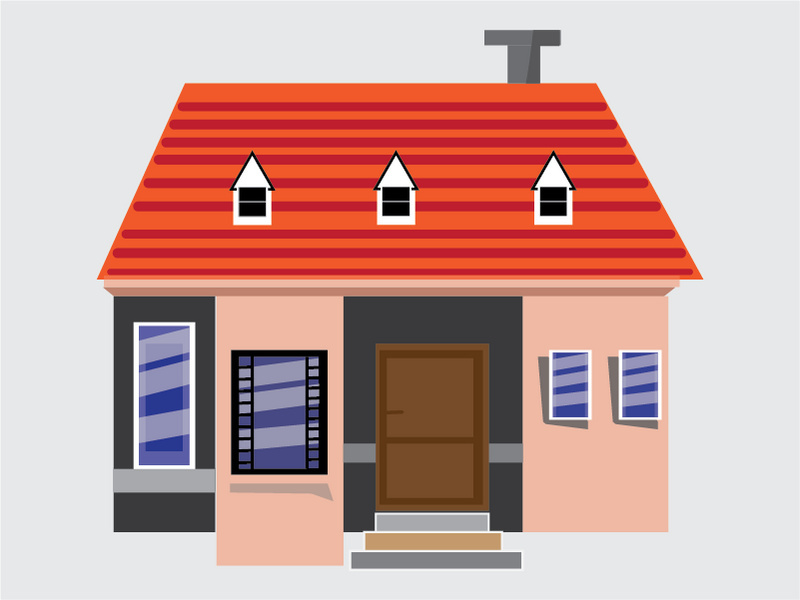 Flat design house in Adobe illustrator