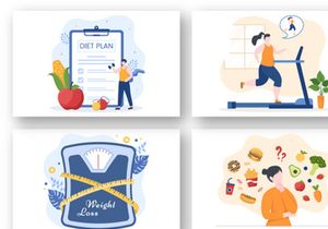 10 Weight Loss Flat Illustration