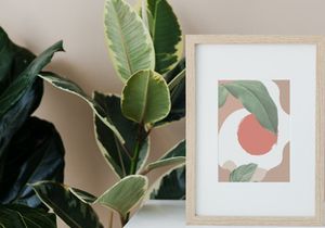 Flower wall art framed canvas Boho