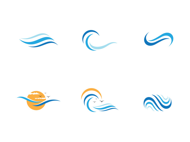 Water wave icon vector