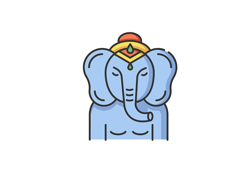 Lord Ganesha RGB color icon
