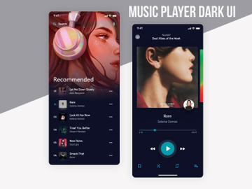 Music IOS UI Kit dark preview picture