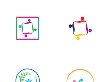 Community of people logo design with creative idea.