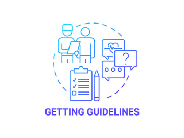 Getting guidelines blue gradient concept icon preview picture