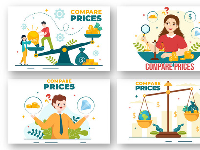 10 Compare Prices Economy Illustration