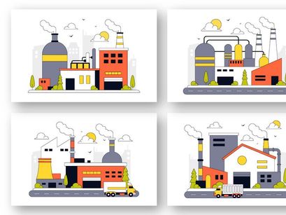 10 Factory Vector Illustration
