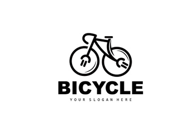 Electric Bicycle Logo, Sport Bike Vector preview picture