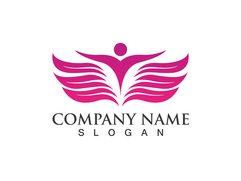 People yoga health in lotus flower logo