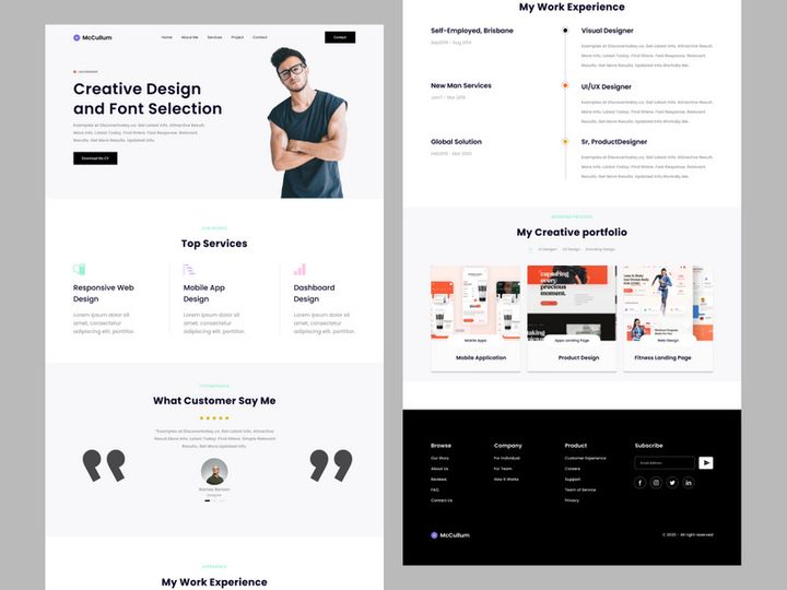 Mccullum - Personal portfolio landing page