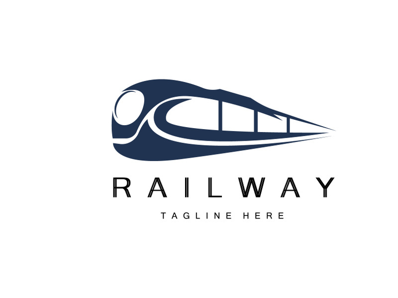 Train Logo Design. Fast Train Track Vector, Fast Transport Vehicle Illustration