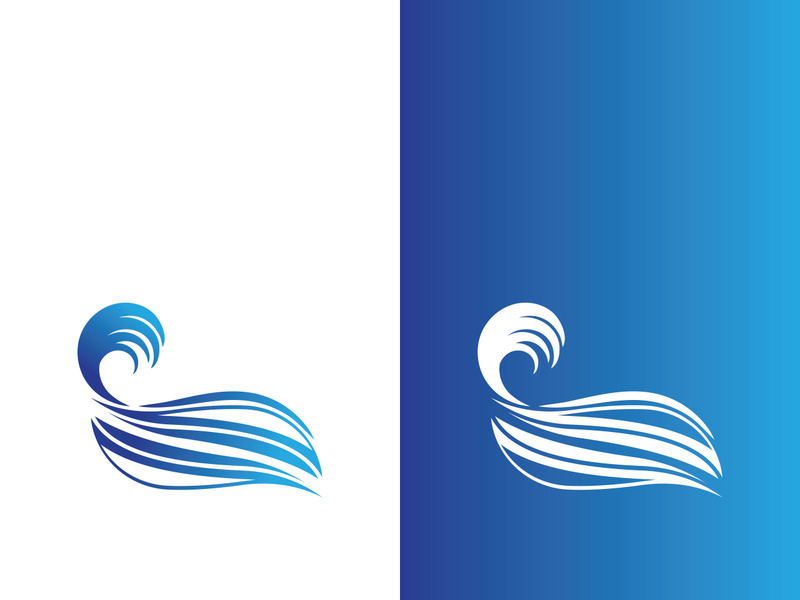 Wave beach vector illustration design logo