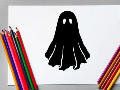 Cute Halloween ghost illustration with friendly expression