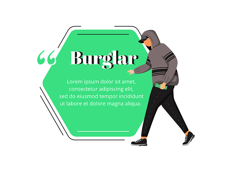 Suspicious man flat color vector character quote