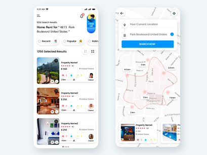 Find Homes, Apartments and Hostel for rent mobile app UI ~ EpicPxls