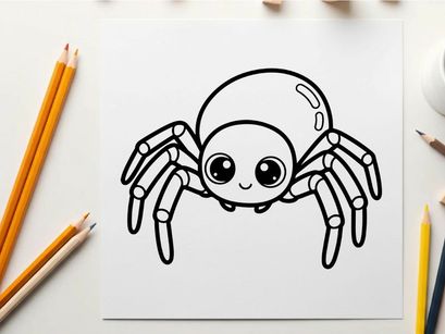 Cute cartoon spider smiling vector illustration flat design