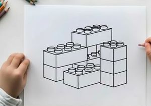 3D isometric blocks with cups vector illustration