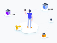 Apartment Rent Blockchain Platform Isometric Graphic