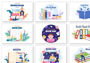 22 World Book Day Flat Illustration