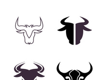 Bull head logo vector icon design illustration