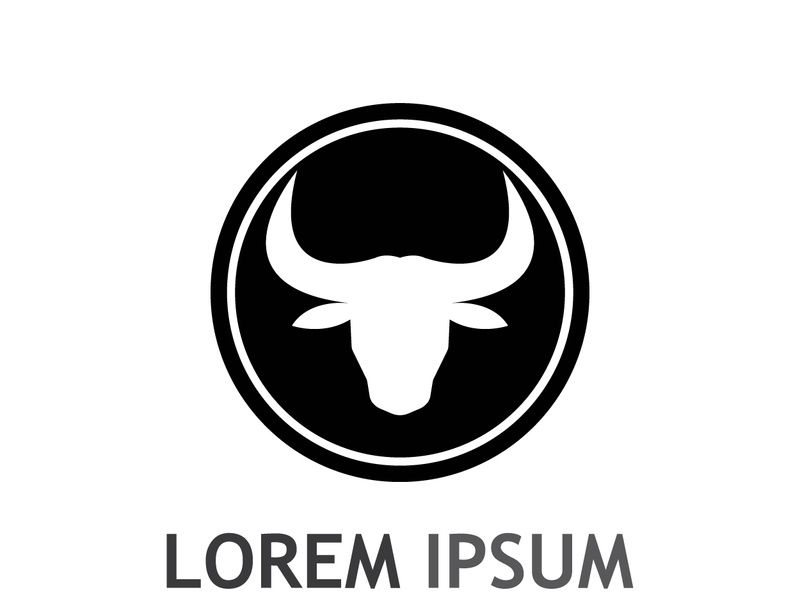 Vintage bull head horns logo