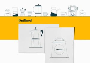 Coffee Outline Illustration Pack
