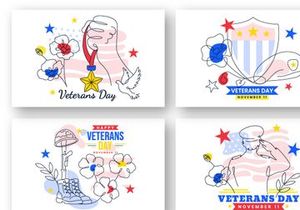 6 Happy Veterans Day Illustration