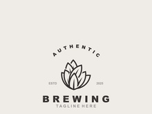 Brewery logo craft beer template design emblems beer cafe, bar, brewing company illustration