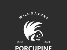 Porcupine logo design. animal vintage minimalist logo Hedgehog modern template icon