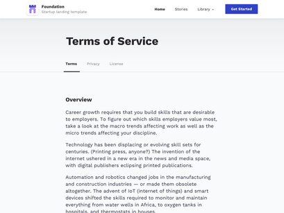 Foundation: Landing Page Design Freebie