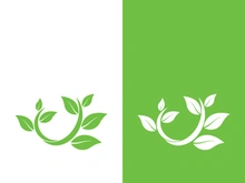 Logos of green tree leaf ecology nature element vector